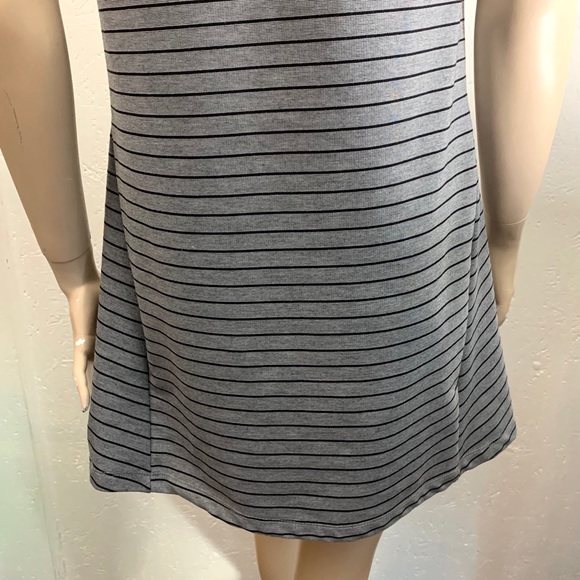 Zara Trafaluc Grey Striped T-shirt Dress Size M - Picture 8 of 11